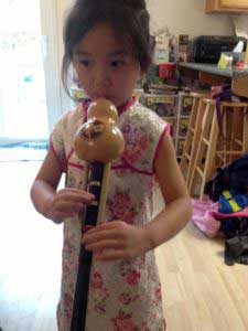 Annie Playing Traditional Chinese Instrument