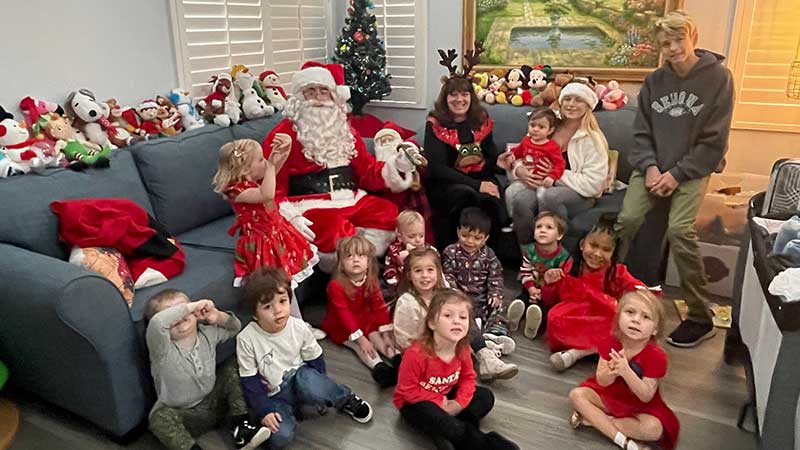 Santa with Kids at Child Care in Valencia CA